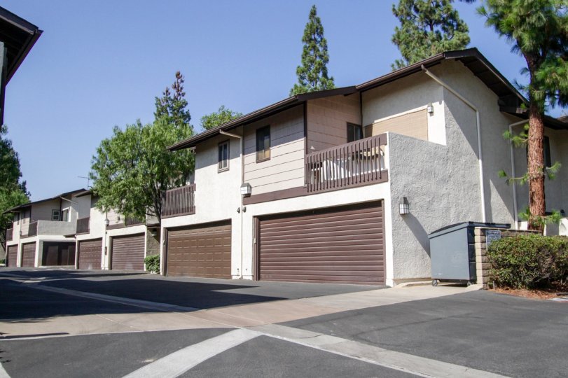 The garages at the Pepperwood Village for residents use