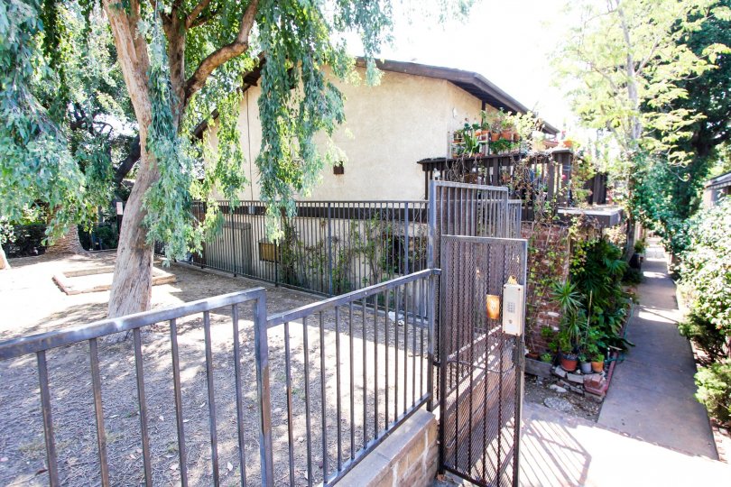 The gate into 1415 El Sereno in Pasadena, California