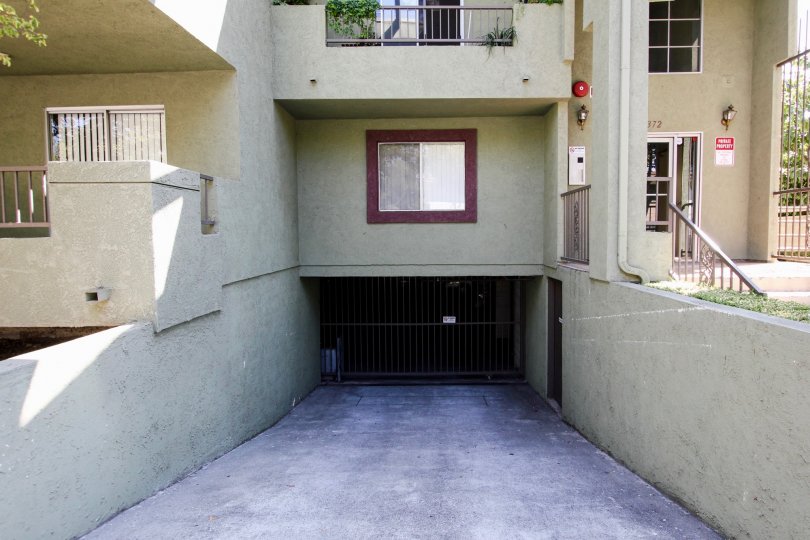 The underground garage for resdients at Ashtabula Condominiums