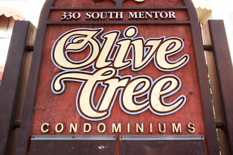 The sign for Olive Tree