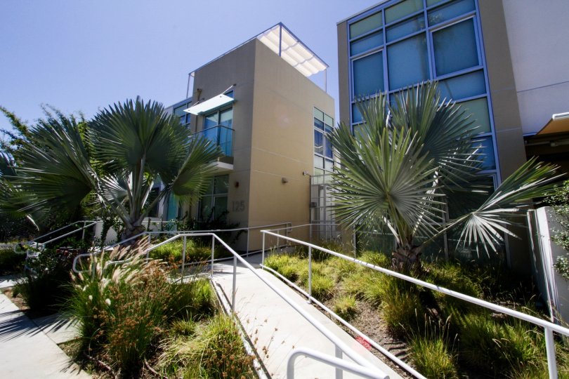 The ramp to the entrance of Neilson Way Townhomes
