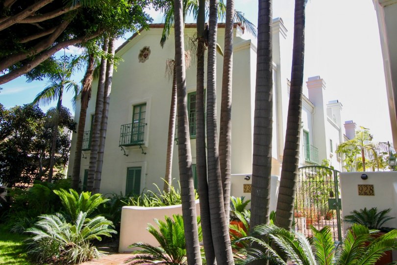 A beautiful day in the Quintas Malaga santa monica with a beautiful garden and gate.