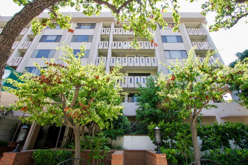 A sunny day at the front part of the Wilshire Ocean Terrace's community in Santa Monica, CA