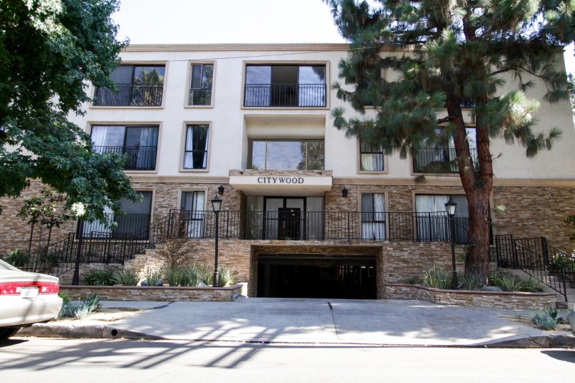 The sidewalk in front of Citywood Condominiums