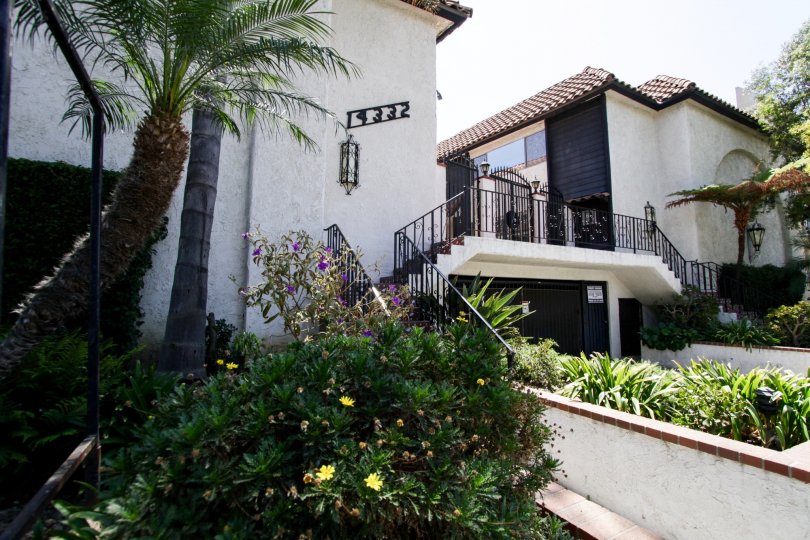 The stairs leading up to Dickens Street Townhomes