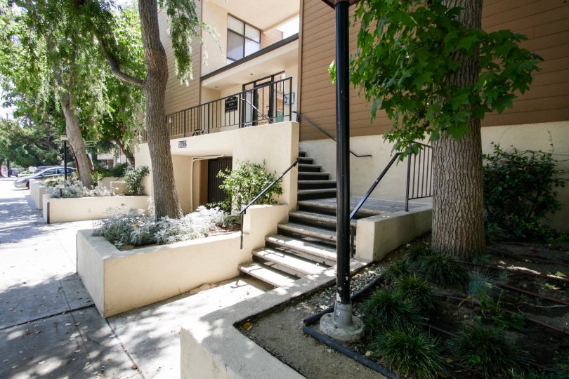 The stairs leading up to Dickens Terrace South in Sherman Oaks