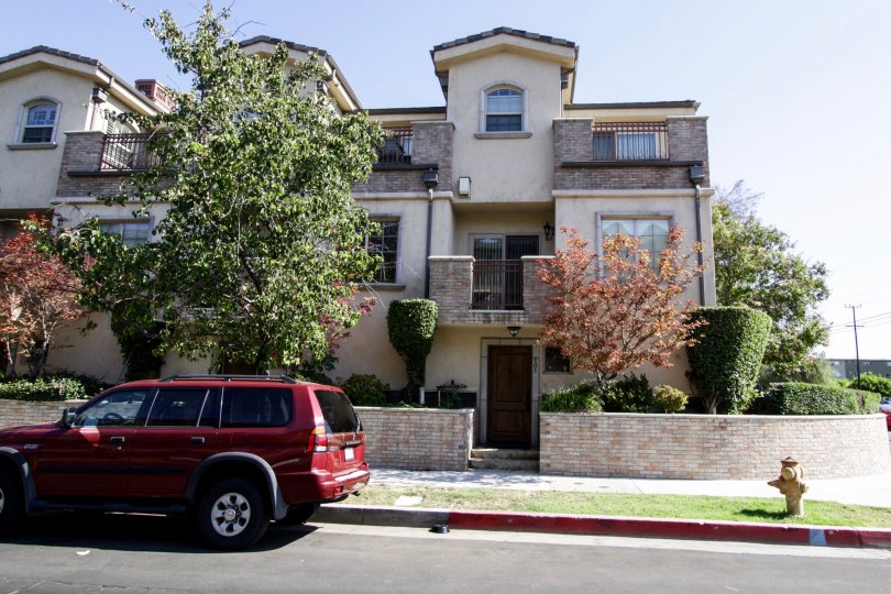 The stairs leading up to Towne Villas