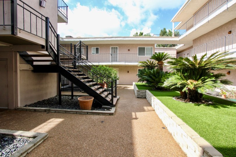 The walkway through Silver View Terrace in Silver Lake, California