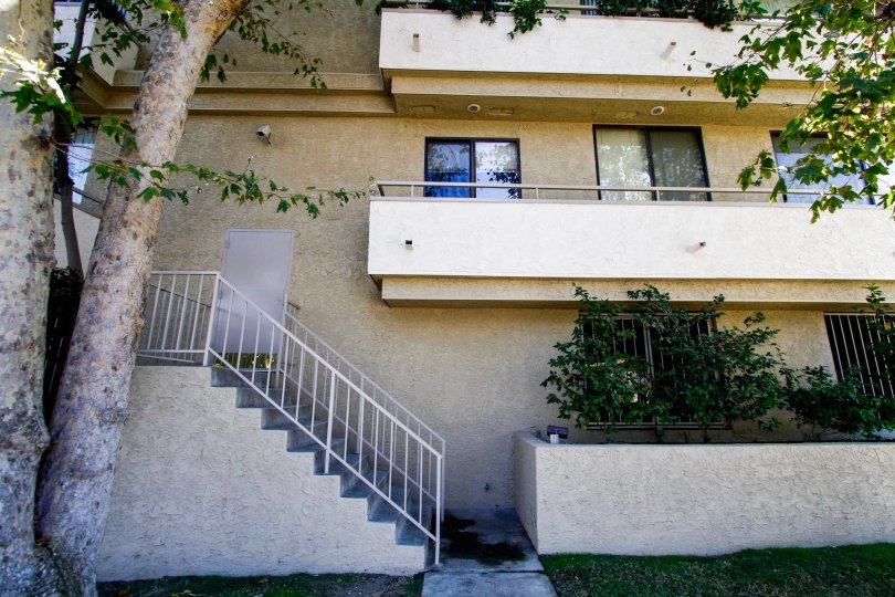 The stairs leading up to 12152 Moorpark St