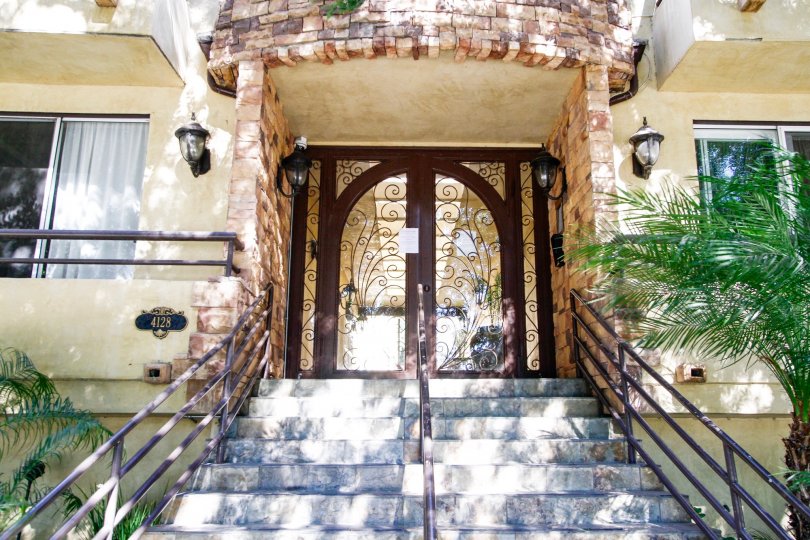 The stairs leading up to the Whitsett Greens entrance