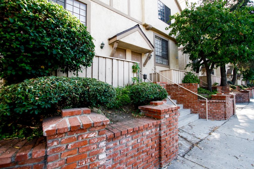 The stairs up to Lindley Townhomes