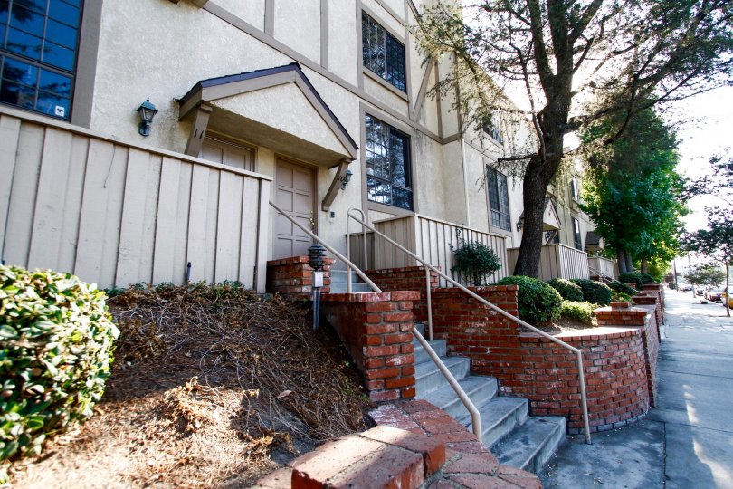 The windows in the Lindley Townhomes building