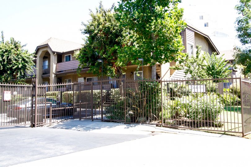 The sidewalk in front of Berkshire Condominiums in Van Nuys