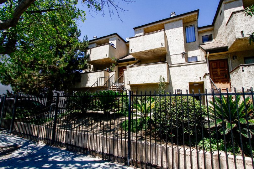 The balconies at Valerio Townhomes in Van Nuys