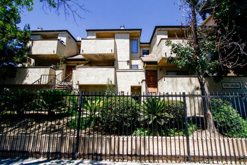 The landscaping around Valerio Townhomes