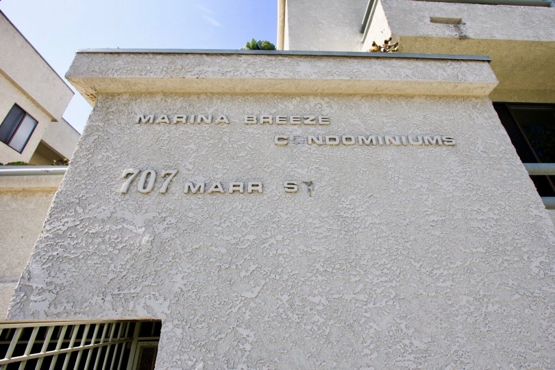 Wall with Marina Breezen707 MARR st written on it