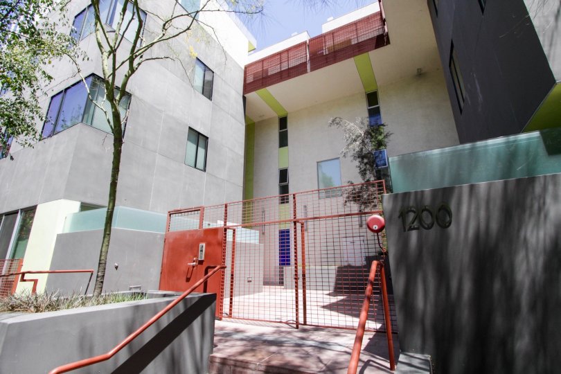 The gated area into 1200 Sweetzer in West Hollywood