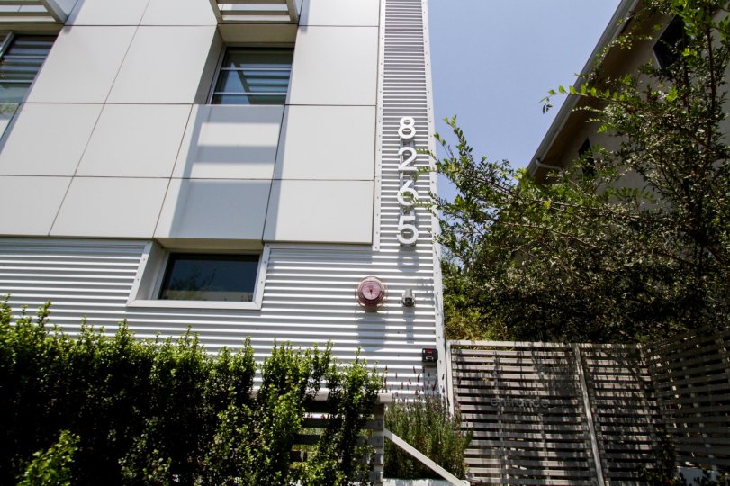 The address of 8265 Fountain West written on the building in West Hollywood