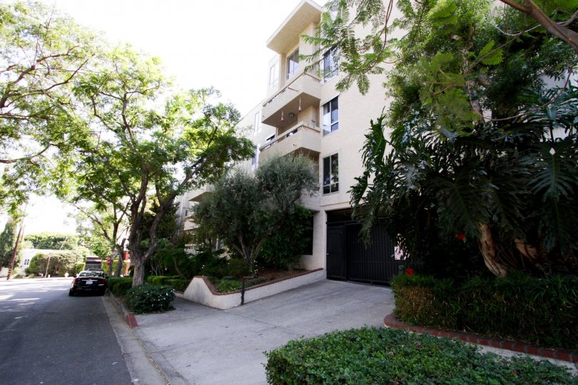The parking for residents of the Beverly Regent