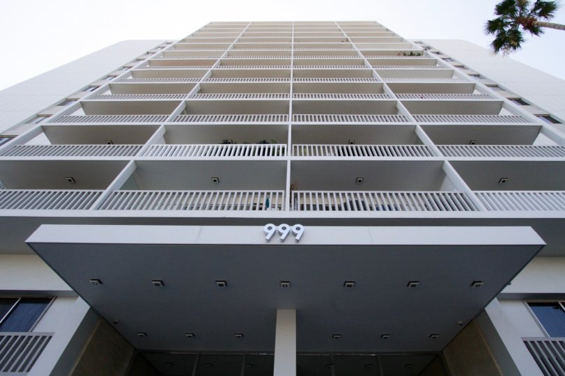 The address of Doheny West Towers on the building