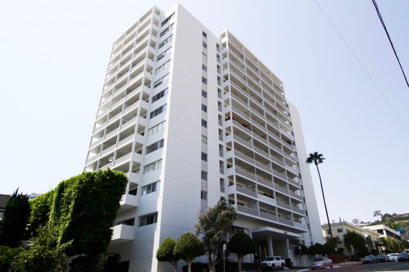 The view of the Doheny West Towers building in West Hollywood