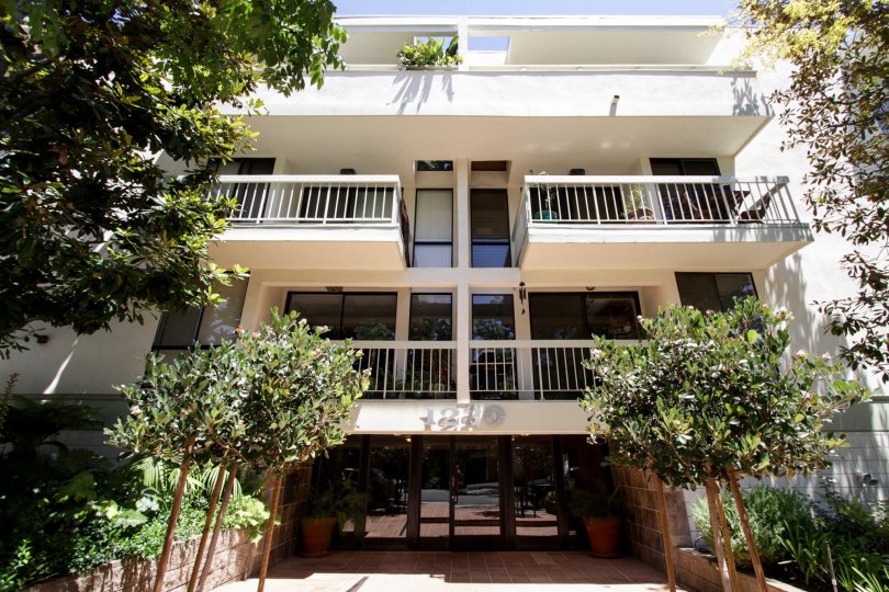 The balconies seen at Stanford Place in West Hollywood