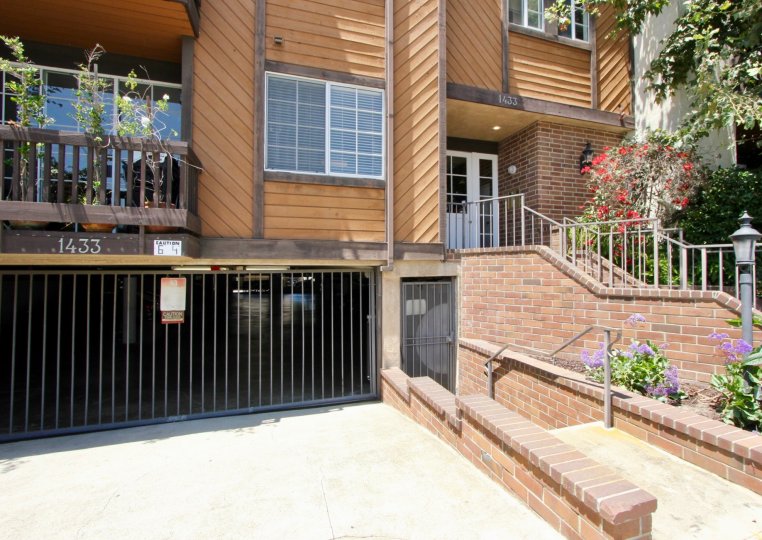 gated entrance gate of 1433 Barry Court Apartment and it's exquisite surroundings, West La, California