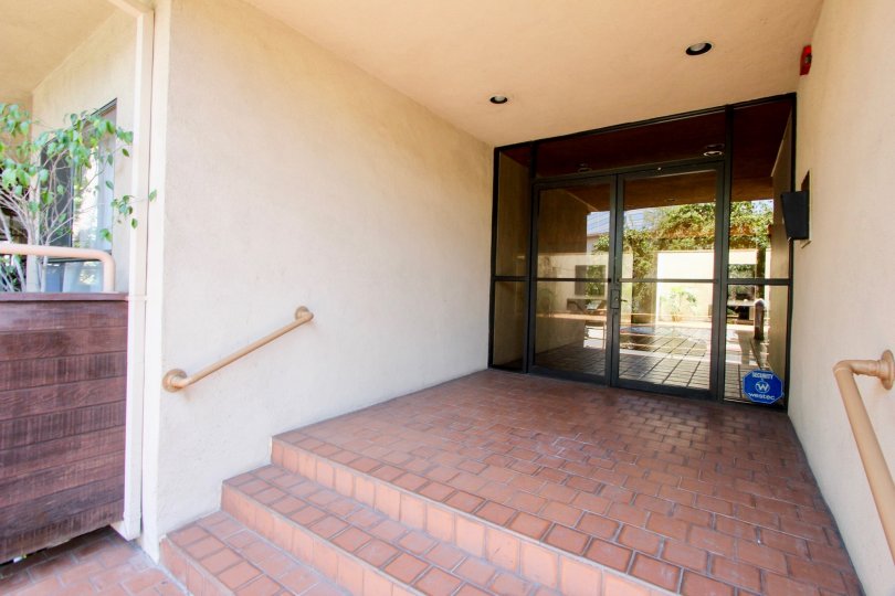 Inside the entrance space to the Carmel Terrace building, West La, California