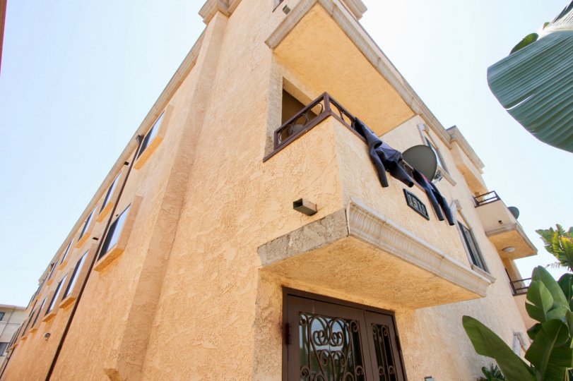 Jackets over the balcony in Fifteen Ten community in West La
