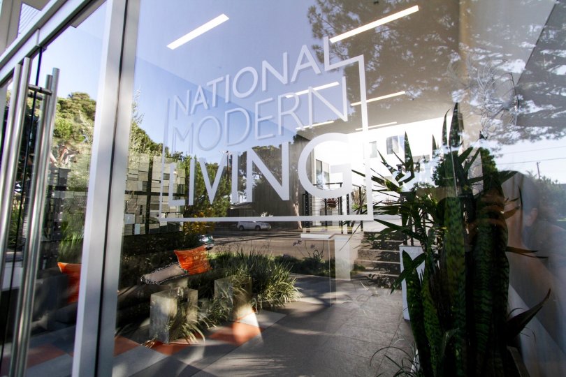 The painted sign of National Modern Living