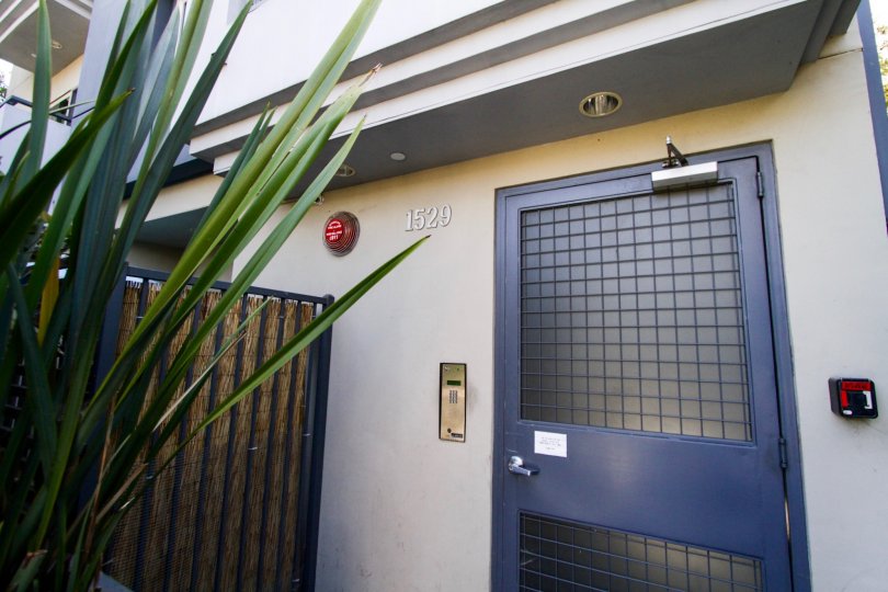 The secured entrance of Westgate Flats