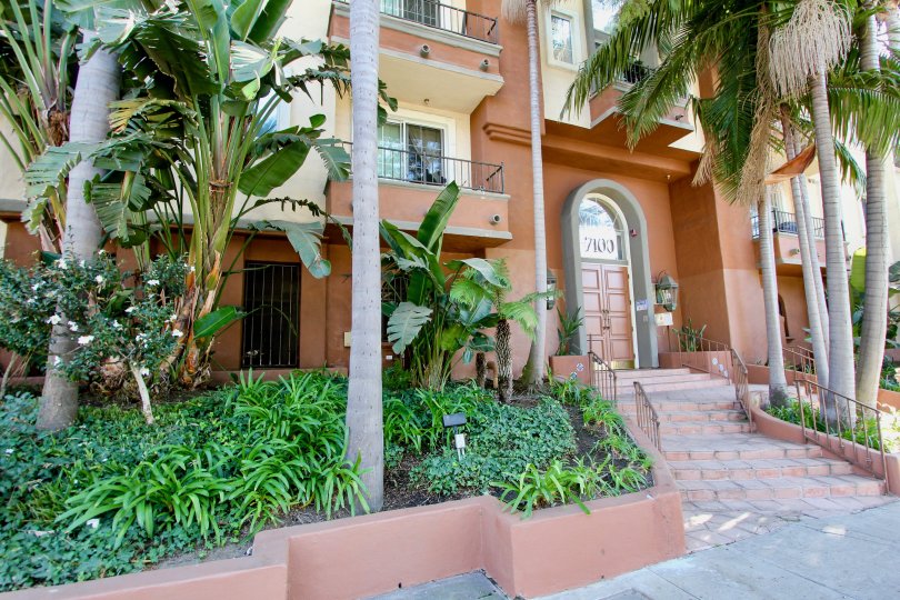 The sidewalk in front of Toscana Villas