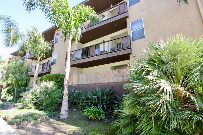 The yard in front of the Tremont Condominiums