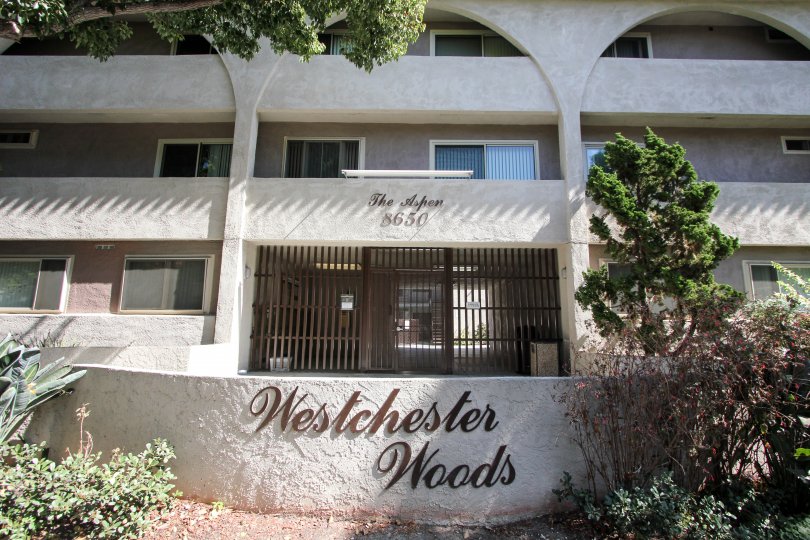 The Westchester Woods name on the building