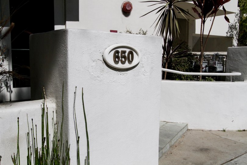 The address number at 650 Kelton in Westwood