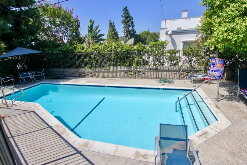 A lovely day at the pool at the Village Townhouses in sunny Westwood, California
