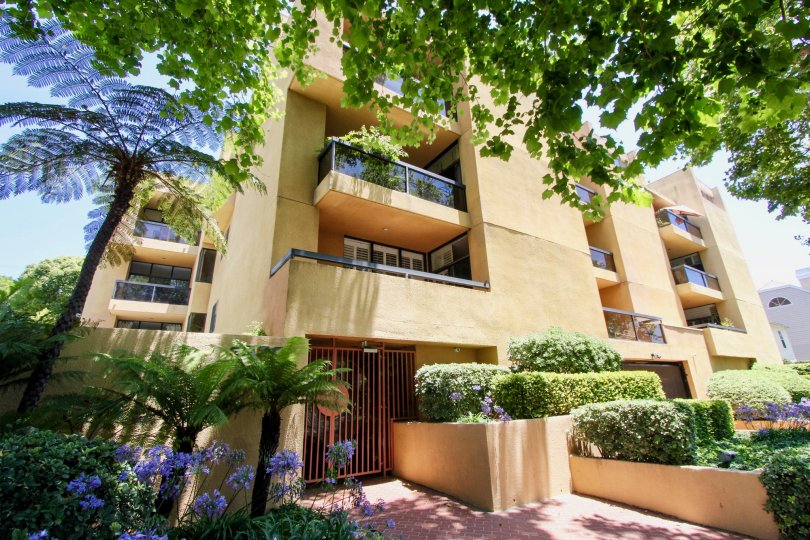cool fronnt view shot of Walden Condos, Westwood, California