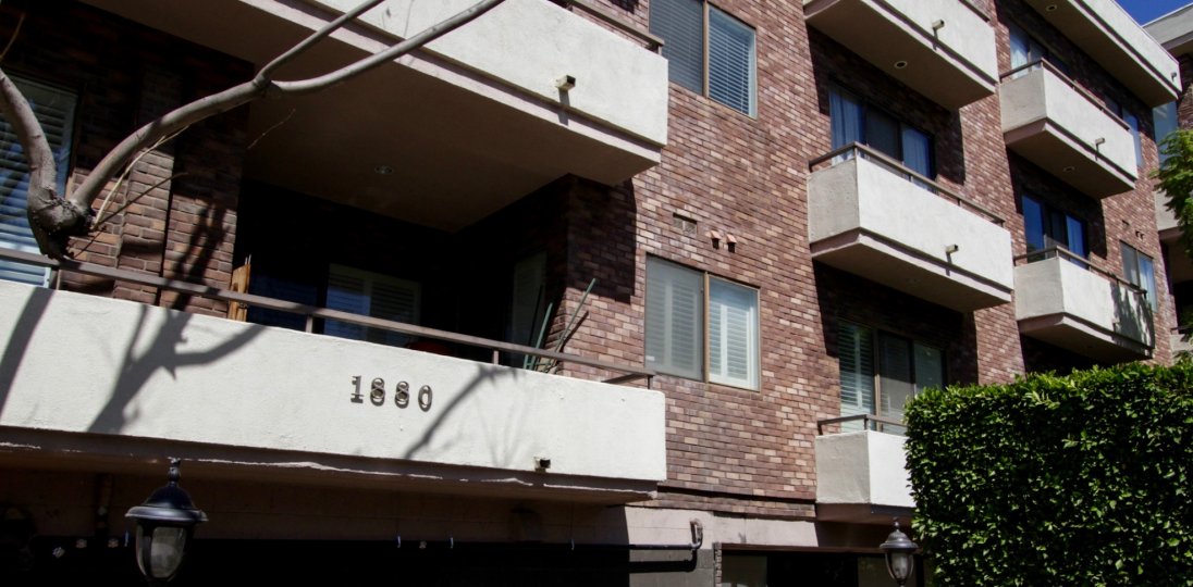 The address on the building at Westwood Ambassador