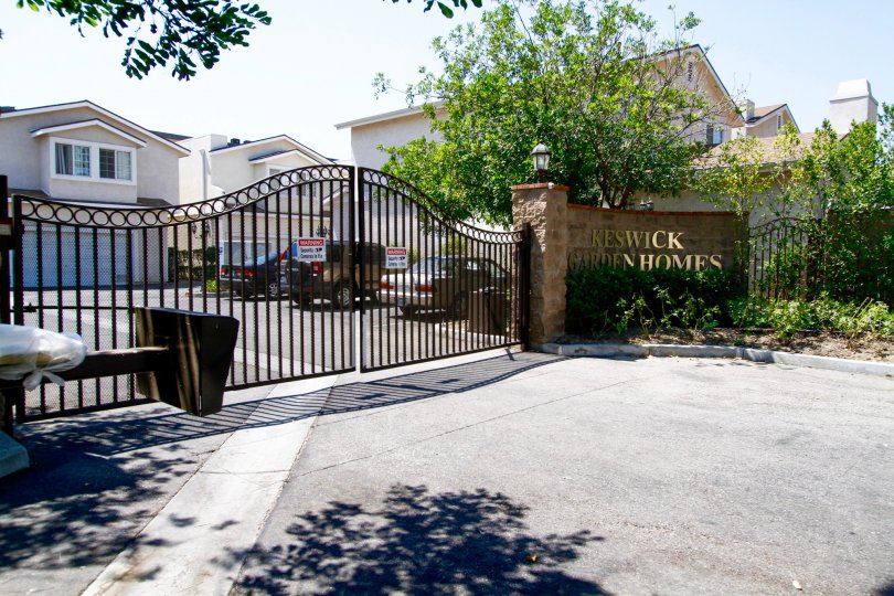 The gate for entrance into Keswick Garden