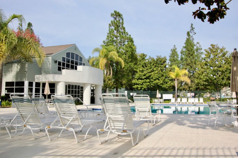 Poolside view of a beautiful community pool located in the neighborhood of Glenwood Park
