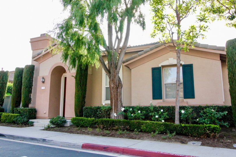 A pretty single story pink home in Milano at Aliso Viejo CA