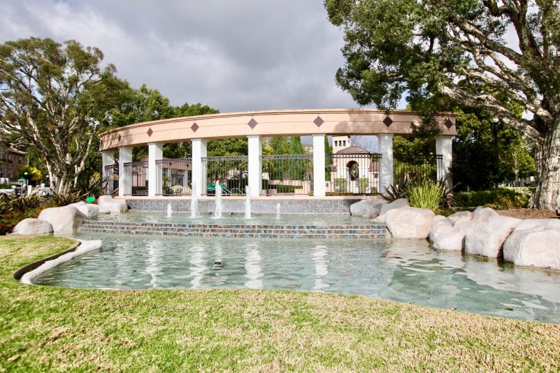 Large water feature with columns at Tivoli II