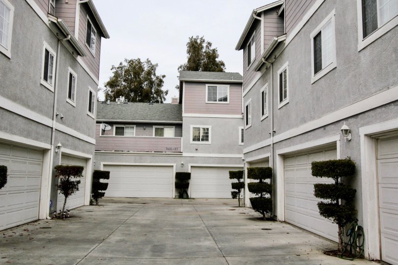 THIS IMAGE SHOWS THE APARTMENT WITH PLANTS, PATHWAY WHICH IS LOCATED IN BUENA PARK