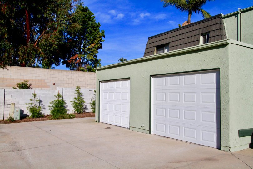 Double car garage in the community of Mesa verde Villas in Costa Mesa, California