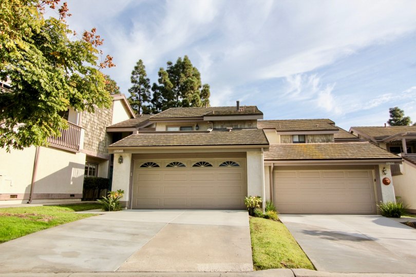 THIS PICTURE SHOWS THAT THE BUILDINGS WITH THE SHUTTERS, PLANTS, TREES, LAWN