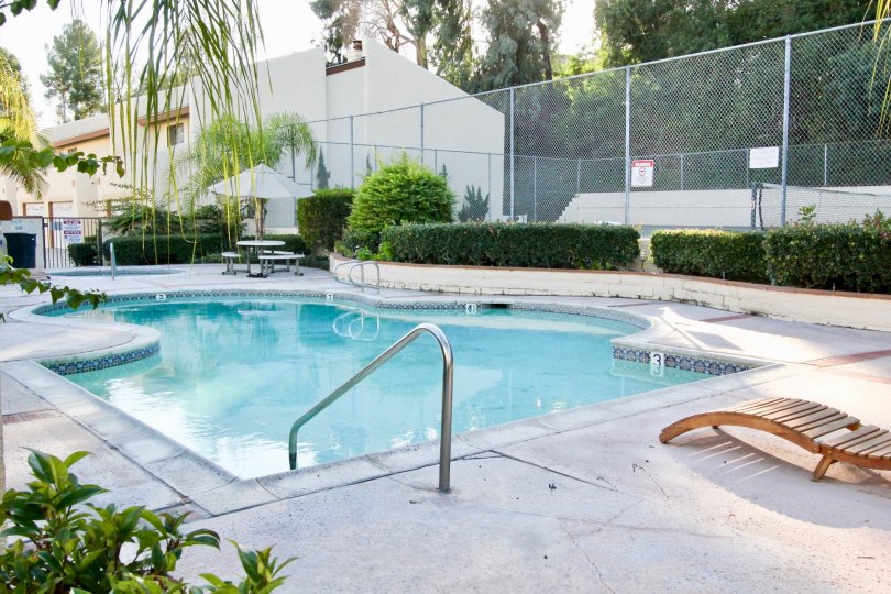 A poolside view in the Country Villas of Fullerton, California