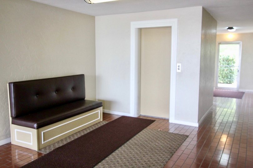 Brown Leather couch at Shadow Lane in Fullerton, California