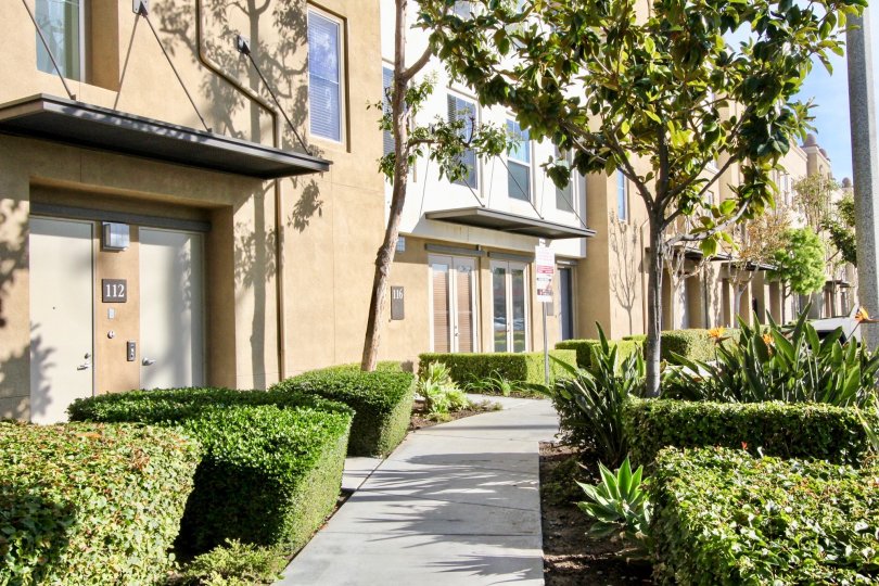 Soco Walk Fullerton California blocks are elegant and suits for evening walking with natural plants