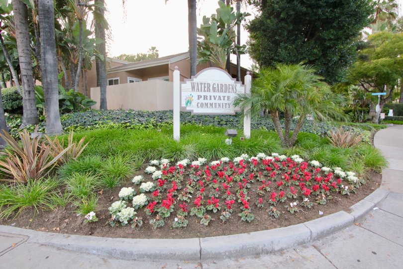 Water Gardens Fullerton California park oriented appearance with circle path attracts children very much