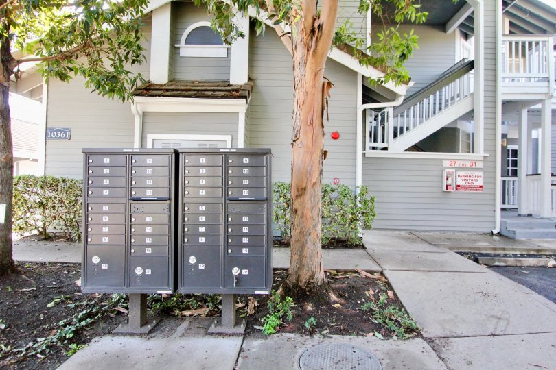 A central location to pick up your mail at Greenbrier Terraces in Garden Grove, CA